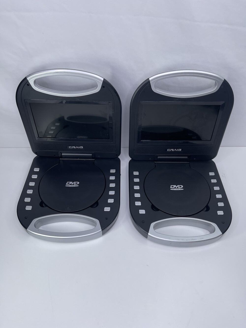 Craig CTFT750 7 inch Portable DVD CD Player Lot of 2 FOR PARTS OR REPAIR